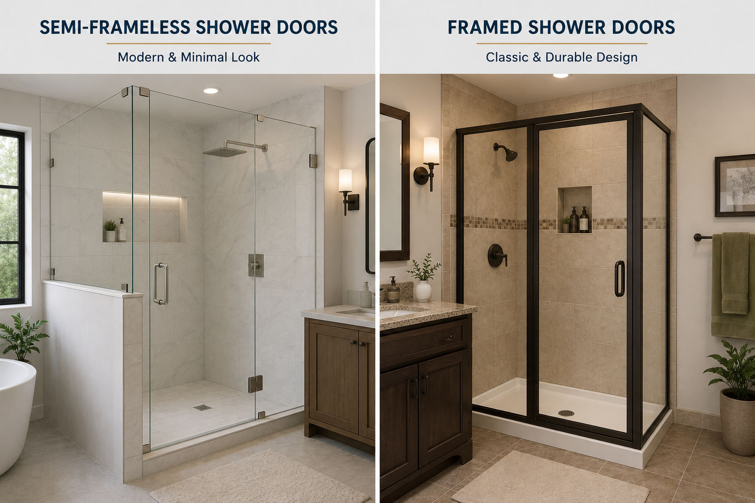 Semi-Frameless & Framed Shower Doors